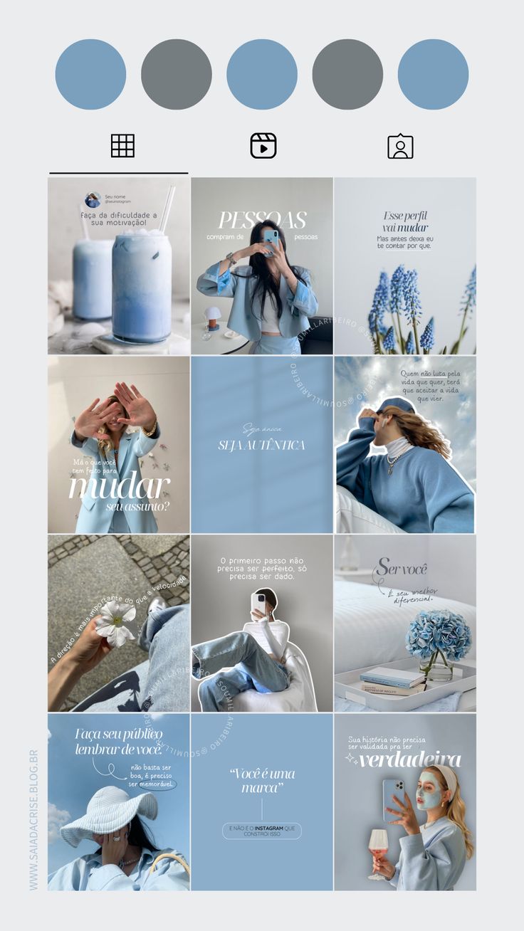 Canva Pack Minimalista Azul   Instagram aesthetic   Milla Ribeiro 2